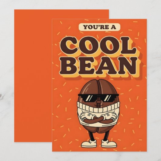 You’re a Cool Bean funny coffee bean pun gift サンキューカード (正面/裏面)