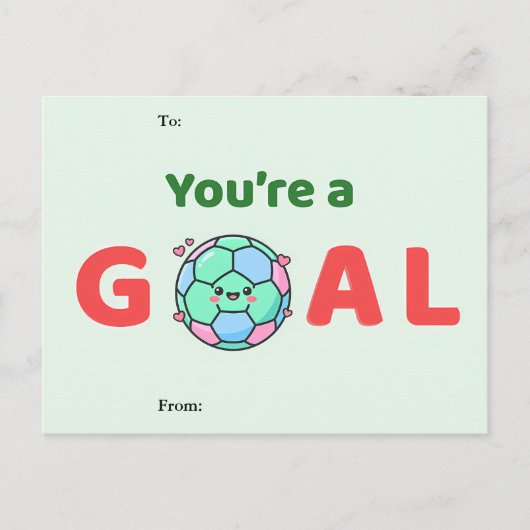 You’re a Goal Soccer Valentine Card シーズンポストカード (正面)