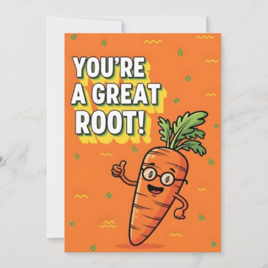 You’re a Great Root funny carrot pun gift veggie サンキューカード (正面)