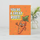 You’re a Great Root funny carrot pun gift veggie サンキューカード (スタンド正面)