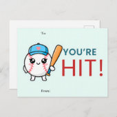You’re a Hit Baseball Valentine Card シーズンポストカード (正面/裏面)