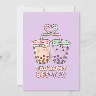 You’re My Bes-Tea - Cute Bubble Tea Valentine  シーズンカード