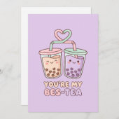 You’re My Bes-Tea - Cute Bubble Tea Valentine  シーズンカード (正面/裏面)