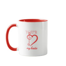 “You’re My Bestie”レッド＆ホワイトフレンドシップマグ