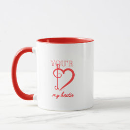“You’re My Bestie”レッド&ホワイトフレンドシップマグ マグカップ