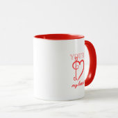 “You’re My Bestie” Red & White Friendship Mug マグカップ (正面右)