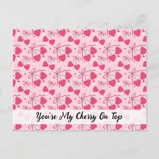 You’re My Cherry On Top Postcard | Cute Cherry Val ポストカード (正面)