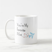You’re My Favorite Pilot Airplane Heart Travel  コーヒーマグカップ (左)