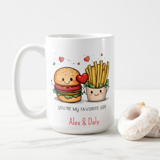 You’re My Favorite Side Cute Burger Mug コーヒーマグカップ (ドーナツ)