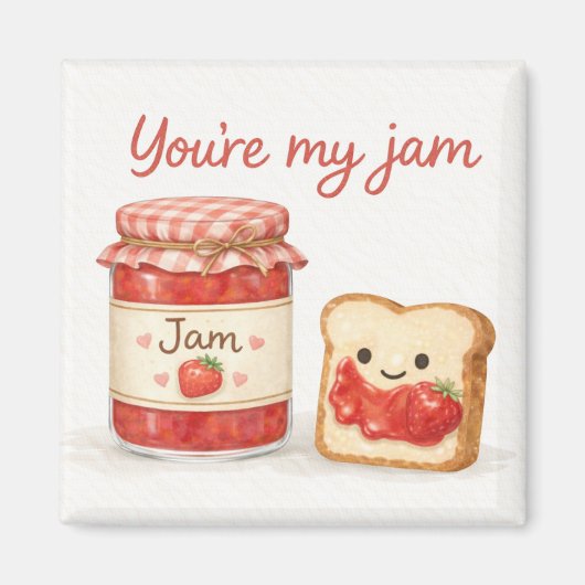 You’re My Jam Cute Jam and Toast Love Magnet マグネット (正面)