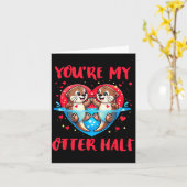You’re My Otter Half Valentine Funny Love Pun Cute カード (黄色い花)