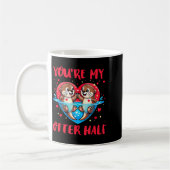 You’re My Otter Half Valentine Funny Love Pun Cute コーヒーマグカップ (左)
