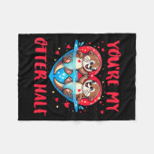 You’re My Otter Half Valentine Funny Love Pun Cute フリースブランケット (正面(横))