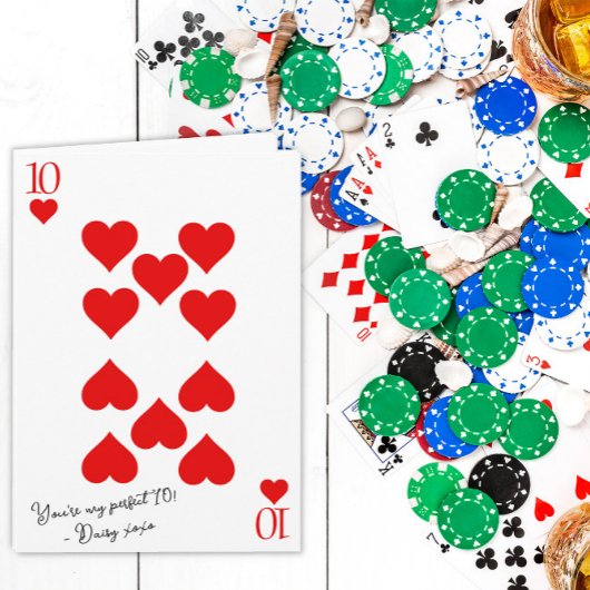 You’re My Perfect Ten 10 of Hearts valentine カード