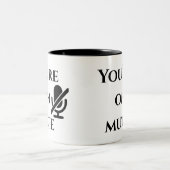 You’re on mute” First Day on Zoom Mug ツートーンマグカップ (中央)