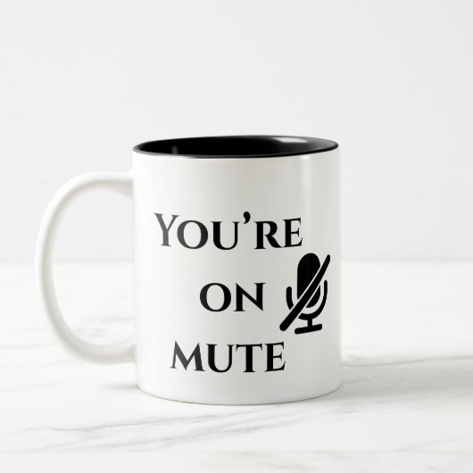 You’re on mute” Home Office Survival Mug ツートーンマグカップ (左)