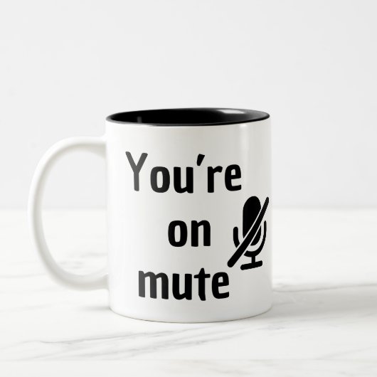 You’re on mute” Virtual Happy Hour Mug ツートーンマグカップ (左)