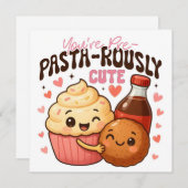 You’re Pre-Pasta-rously Cute Flat Holiday Card シーズンカード (正面/裏面)