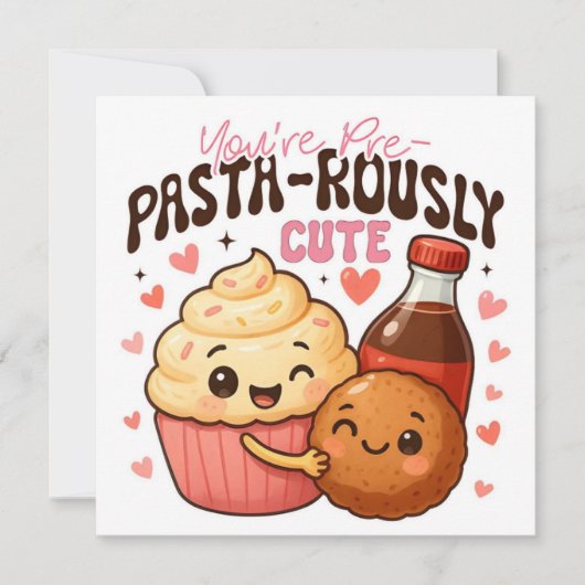 You’re Pre-Pasta-rously Cute Flat Holiday Card シーズンカード (正面)