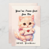 You’re Purr-fect for Me Cat Valentine Flat Card シーズンカード (正面/裏面)