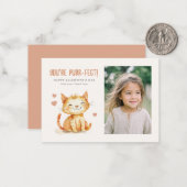 You’re Purr-fect Kids Classroom Valentine Photo ノートカード (正面/裏面インサイチュ)