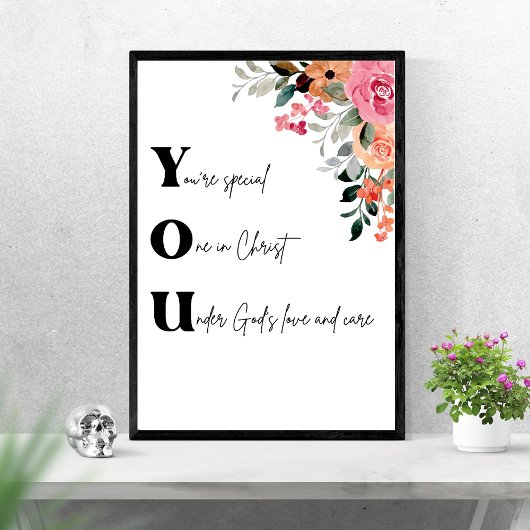 You’re Special Christian Floral Watercolor ポスター