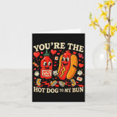 You’re The Hot Dog To My Bun Funny Valentine Coupl カード (黄色い花)