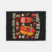 You’re The Hot Dog To My Bun Funny Valentine Coupl フリースブランケット (正面(横))