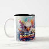 You’re Weird – Colorful Bird Humor Art ツートーンマグカップ (左)