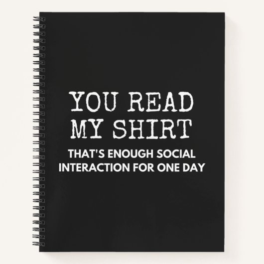 you read my thats enough social interaction ノートブック (正面)