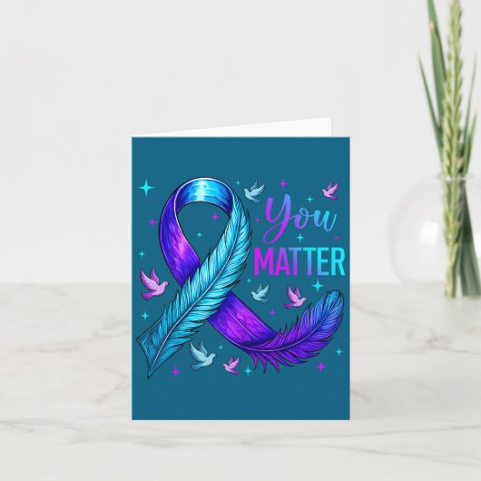 You Ribbon Bird Suicide Prevention Awareness  カード (正面)