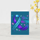 You Ribbon Bird Suicide Prevention Awareness  カード (黄色い花)