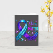 You Ribbon Bird Suicide Prevention Awareness  カード (黄色い花)