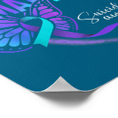 You Ribbon Butterfly Suicide Awareness Women Men ポスター (角)