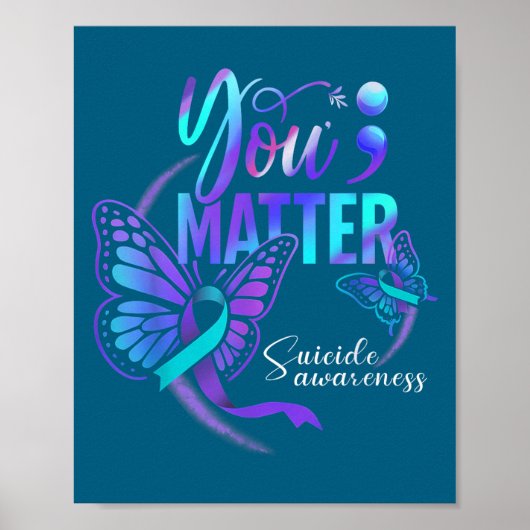 You Ribbon Butterfly Suicide Awareness Women Men ポスター (正面)