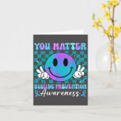 You Ribbon Suicide Prevention Awareness Women Men  カード (黄色い花)