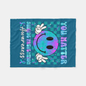 You Ribbon Suicide Prevention Awareness Women Men  フリースブランケット (正面(横))