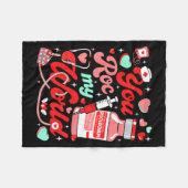 You Roc My World Nurse Valentine Day Er Ed Icu Nic フリースブランケット (正面(横))