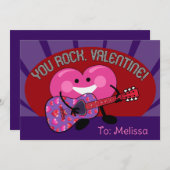 You Rockバレンタインパーソナライズされたハートギターガイ (正面/裏面)