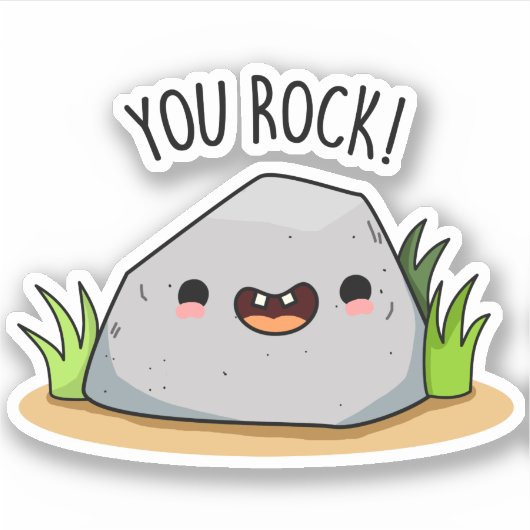 You Rock おもしろい Geology Pun シール (正面)