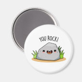 You Rock おもしろい Geology Pun マグネット (正面/裏面)