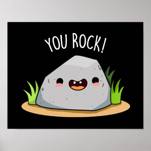 You Rock おもしろい Geology Pun Dark BG ポスター (正面)