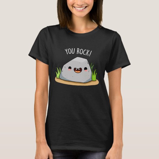 You Rock おもしろい Geology Pun Dark BG Tシャツ (正面)