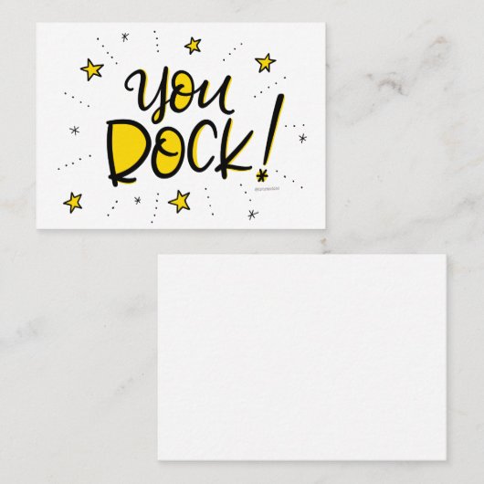 You Rock、手で文字 名刺 (正面/裏面)