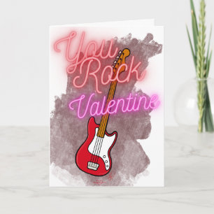 You Rock Bassギターバレンタインデーカード カード