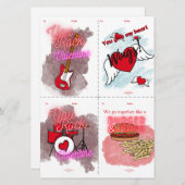 You Rock Cut & 共有キッズバレンタインデーカード 招待状 (正面/裏面)