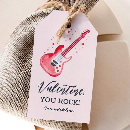 You Rock Electric Guitar Kids Valentines Day ギフトタグ