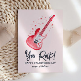 You Rock Electric Guitar Kids Valentines Day ノートカード