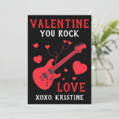 You Rock Electric Guitar Kids Valentines Day Note シーズンカード (スタンド正面)