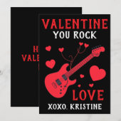 You Rock Electric Guitar Kids Valentines Day Note シーズンカード (正面/裏面)